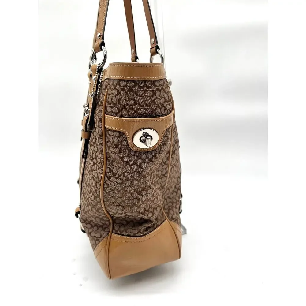 COACH Y2K Signature Tote, Turnlock Pockets